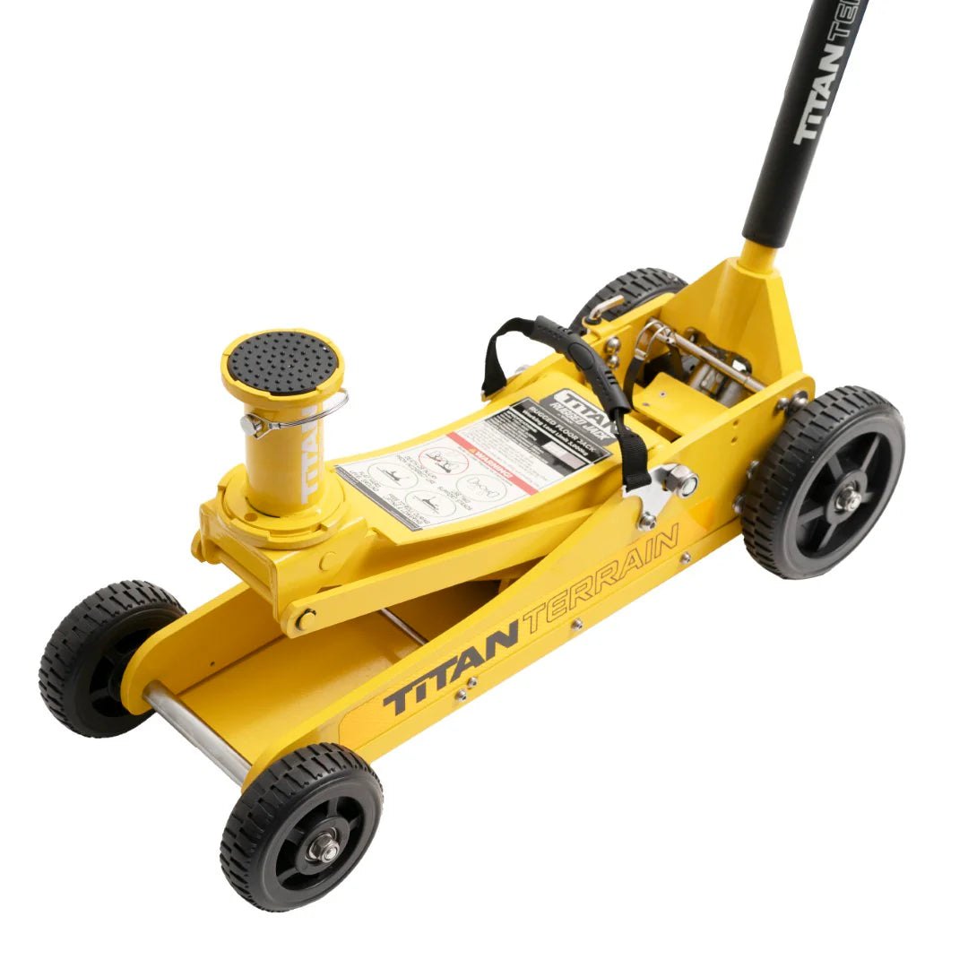 3 TONNE RUGGED FLOOR JACK - HI-VIS YELLOW EDITION
